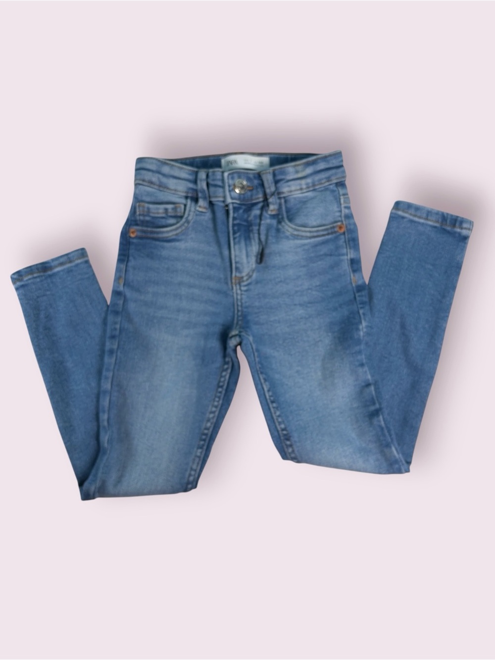 Zara The Skinny Jeans Girls 7 Medium Wash Adjustable Waist